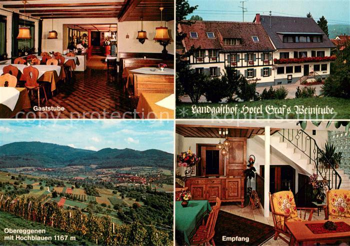 Obereggenen Landgasthof Hotel Grafs Weinstube Gaststube Panorama mit Hochblauen