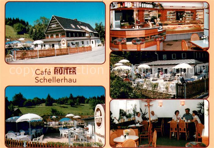 Schellerhau Cafe Rotter Kuchentheke Terrasse Gaststube