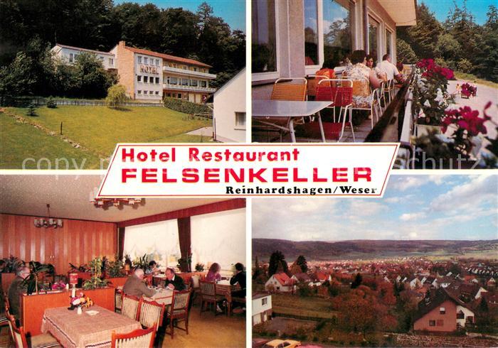 Reinhardshagen Hotel Restaurant Felsenkeller Gaststube Terrasse Panorama