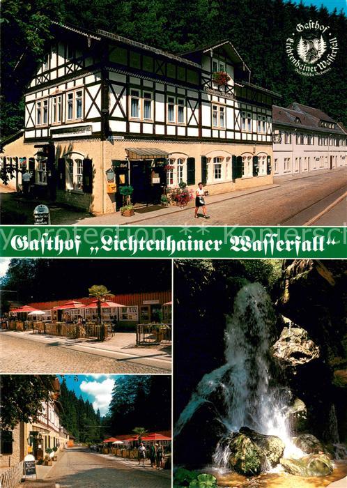 Lichtenhain Sebnitz Gasthof Lichtenhainer Wasserfall Strassenpartie Wasserfall