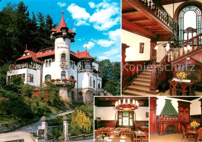 Rathen Saechsische Schweiz Friedensburg Bibel und Ruestzeitheim Gaststube Kaminz