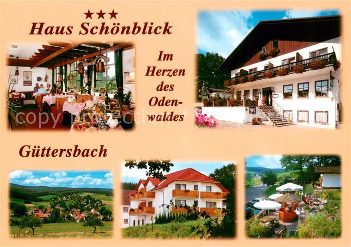 Guettersbach Haus Schoenblick Gaststube Panorama Terrasse
