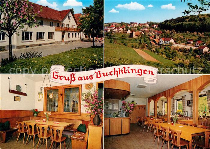 Buchklingen Odenwald Gasthaus Gruener Baum Gastraeume Panorama
