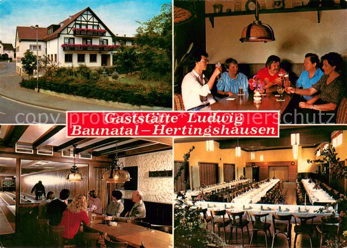 Hertingshausen Kassel Gaststaette Ludwig Gaststube Speisesaal Kegelbahn