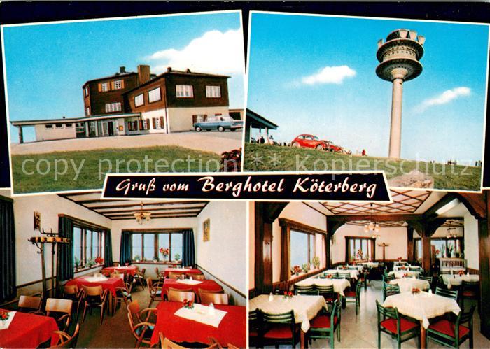 Luegde Berghotel und Gaststaette Koeterberg Fernsehturm Gastraeume