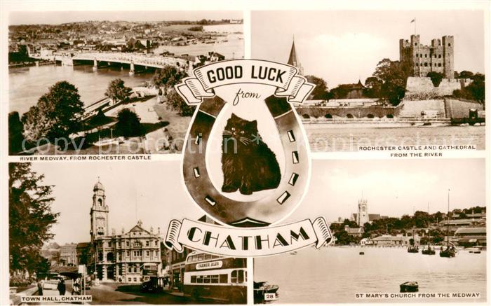 Chatham Medway River Medway Rochester Castle an Cathedral Town Hall St Marys Chu