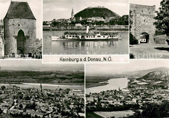 Hainburg Donau Stadttore Fahrgastschiff Panorama