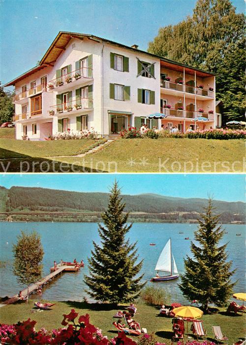 Velden Woerthersee Gaestehaus Holliber Liegewiese Bootssteg Segeln