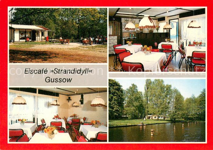 Gussow EisCafe Strandidyll Gastraum Partie am Wasser