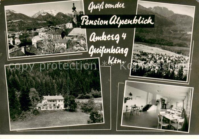 Greifenburg Pension Alpenblick Gastraum Panorama
