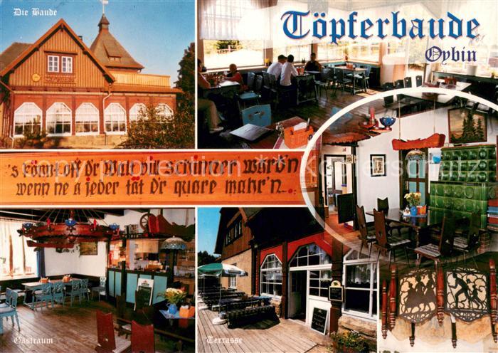 Toepferbaude Oybin Gastraum Terrasse Kaminzimmer