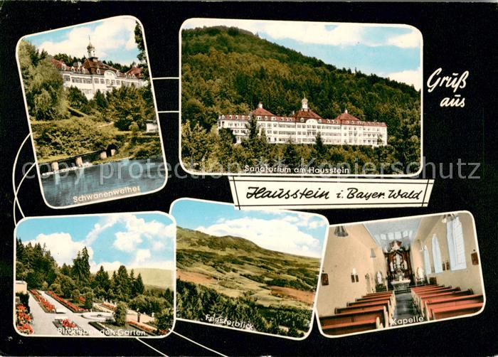 Schaufling Sanatorium am Hausstein Schwanenweiher Garten Panorama Kapelle