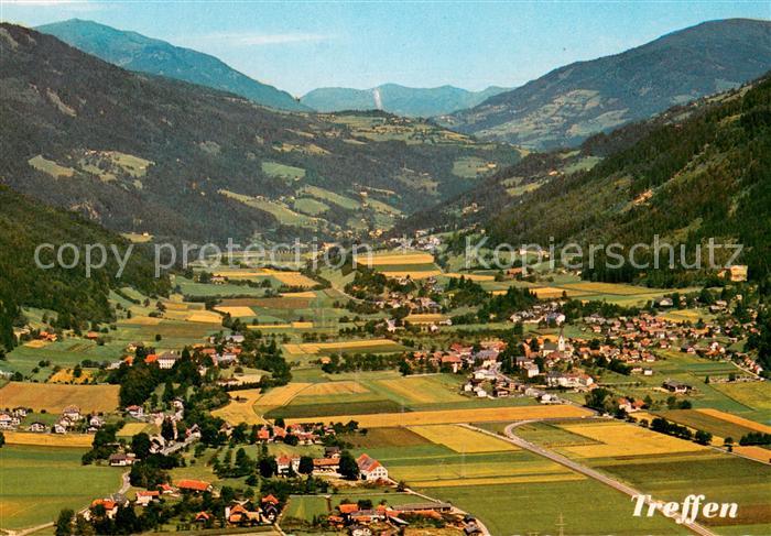 Treffen Ossiacher See Kaernten Erholungsort mit Toebring Fliegeraufnahme