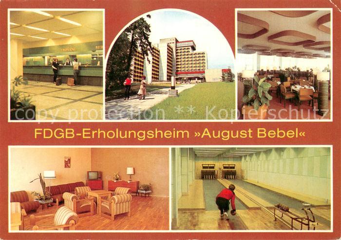 Friedrichroda FDGB Erholungsheim August Bebel Empfangshalle Cafe Fernsehraum Keg