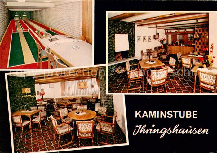 Ihringshausen Hotel neue Bahnhofsgaststaette Kaminstube Kegelbahn