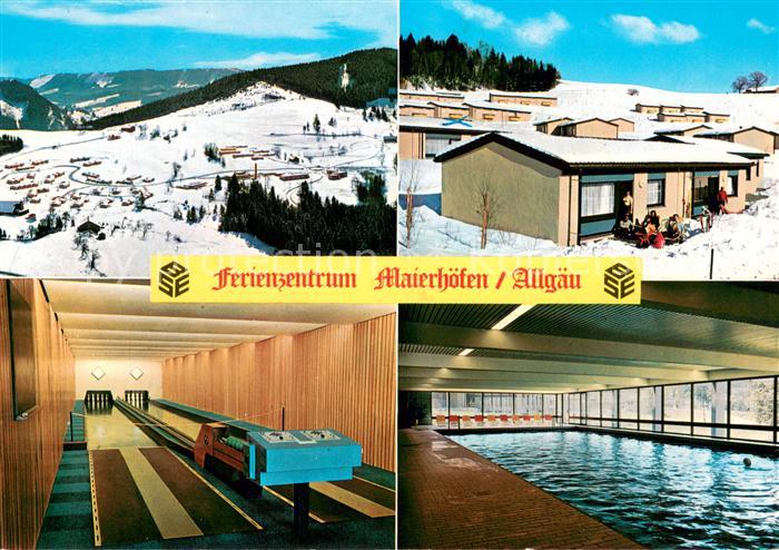 Maierhoefen Allgaeu Ferienzentrum Bungalows Hallenbad Kegelbahn Winterpanorama A