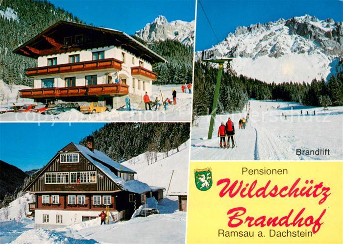 Ramsau Dachstein Steiermark Pensionen Wildschuetz und Brandhof Skilift Winterspo