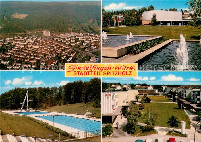 Spitzholz Sindelfingen Wohnsiedlung Fliegeraufnahme Wasserspiele Freibad