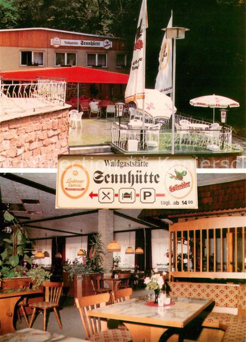 Bad Frankenhausen Waldgaststaette Sennhuette Terrasse