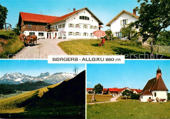 Bergers Urlaub auf dem Bauernhof Motiv mit Kirche Landschaftspanorama Alpen