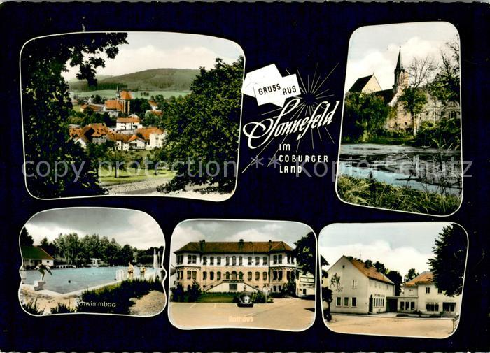 Sonnefeld Ortsansichten Partie am Wasser Schwimmbad