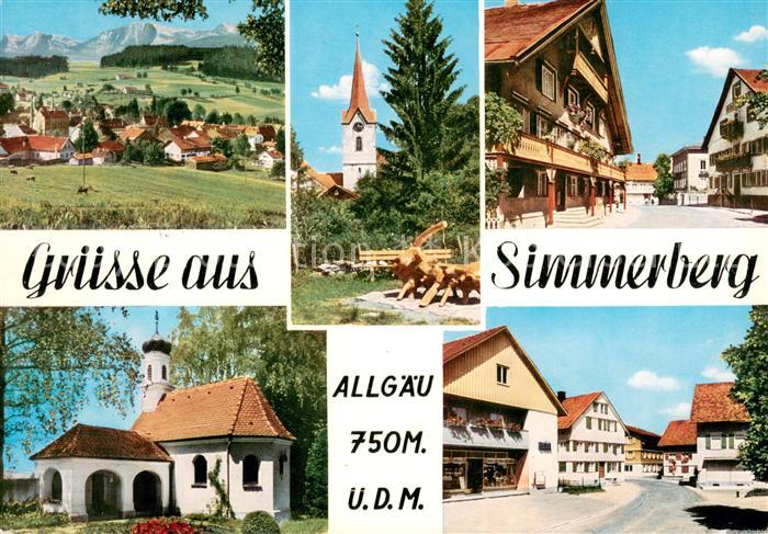 Simmerberg Panorama Kirche Kapelle Hauptstrasse Innenstadt