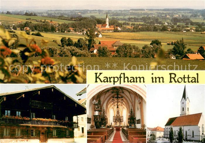 Karpfham Panorama Alter Bauernhof Kirche Innenansicht
