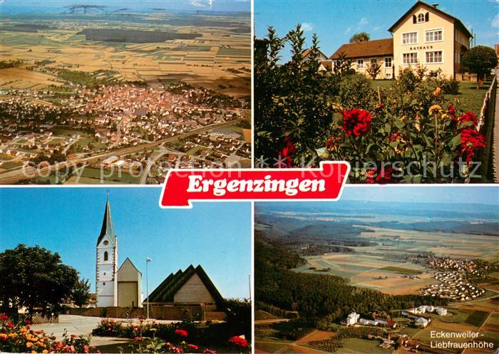 Ergenzingen Rathaus Kirche Eckenweiler Liebfrauenhoehe Fliegeraufnahme