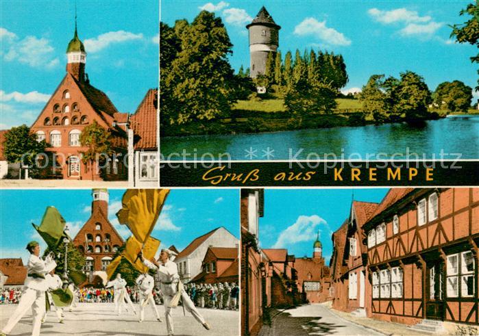 Krempe Holstein Teilansichten Altstadt Volksfest Turm Partie am Wasser