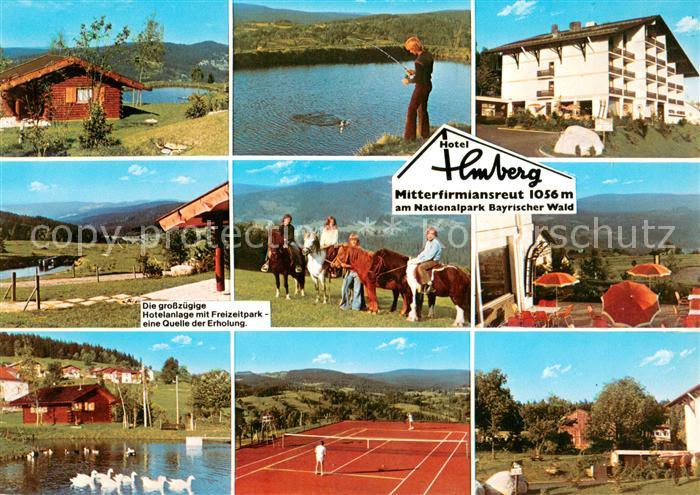 Mitterfirmiansreut Hotel Almberg Hotelanlage Reiter Angler Terrasse Schwanenteic