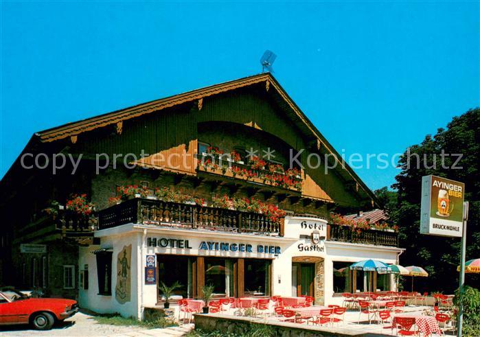 Weyarn Gasthaus Bruckmuehle Terrasse Muehltal
