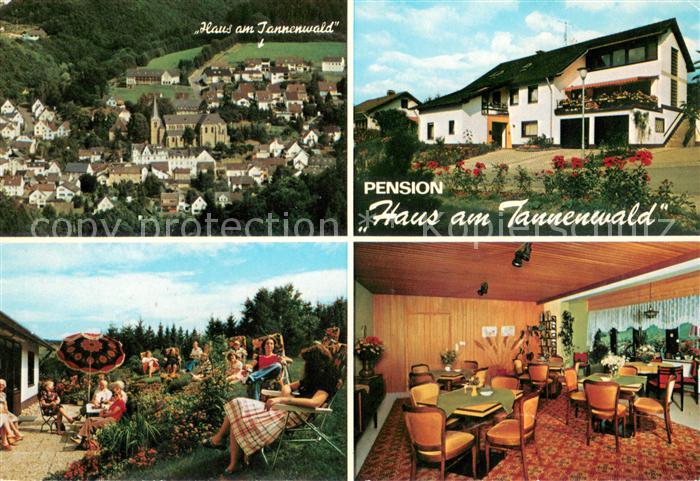 Waldbreitbach Wied Panorama Haus am Tannenwald Terrasse Gaststube