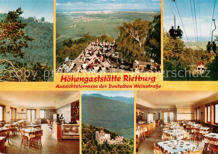 Rhodt Rietburg Hoehengaststaette Rietburg Panorama Sessellift Gastraeume