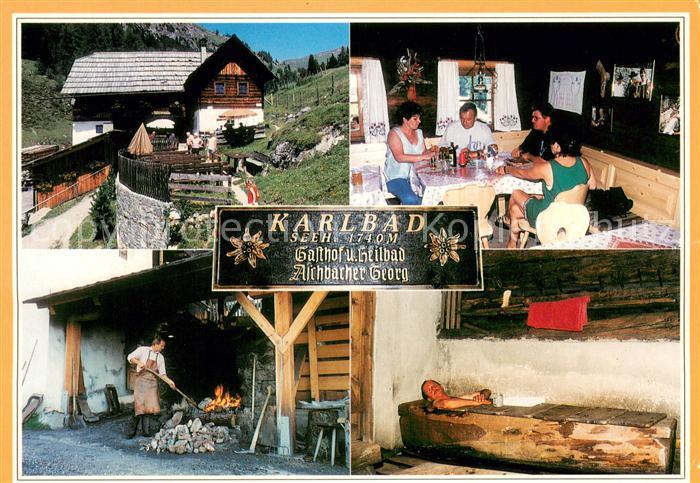 Radenthein Karlbad Gasthof und Heilbad Gaststube Badewanne Feuerstelle