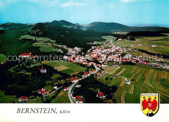 Bernstein Burgenland Fliegeraufnahme mit Burg Bernstein und Bernstein Gebirge
