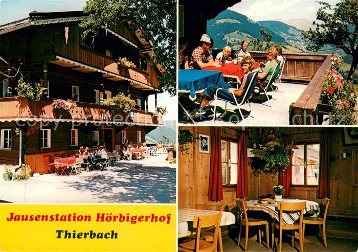 Thierbach Wildschoenau Jausenstation Hoerbigerhof Terrasse Gaststube