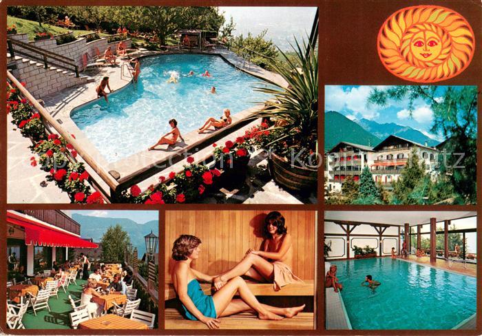 Dorf Tirol Hotel Erika Pool Hallenbad Terrasse Sauna