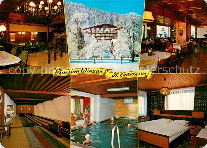 St Georgen Attergau Pension Winzer Gastraeume Bar Hallenbad Zimmer