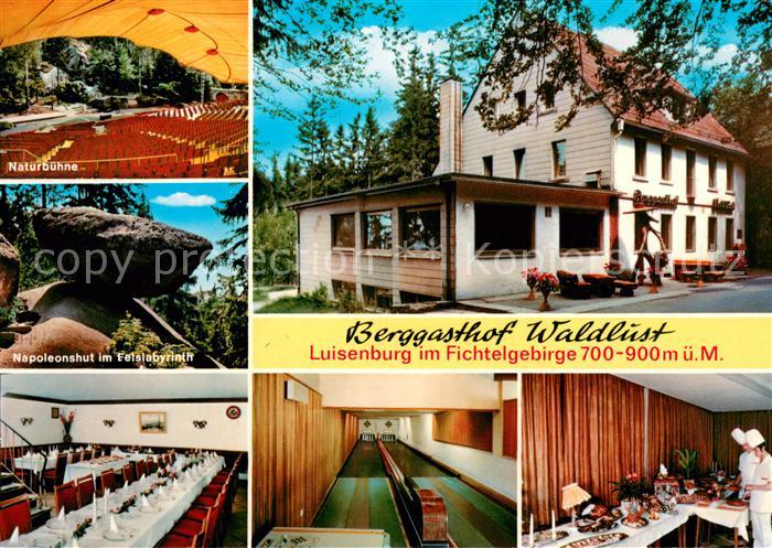 Wunsiedel Berggasthof Waldlust Naturbuehne Napoleonshut im Felslabyrinth Kegelba