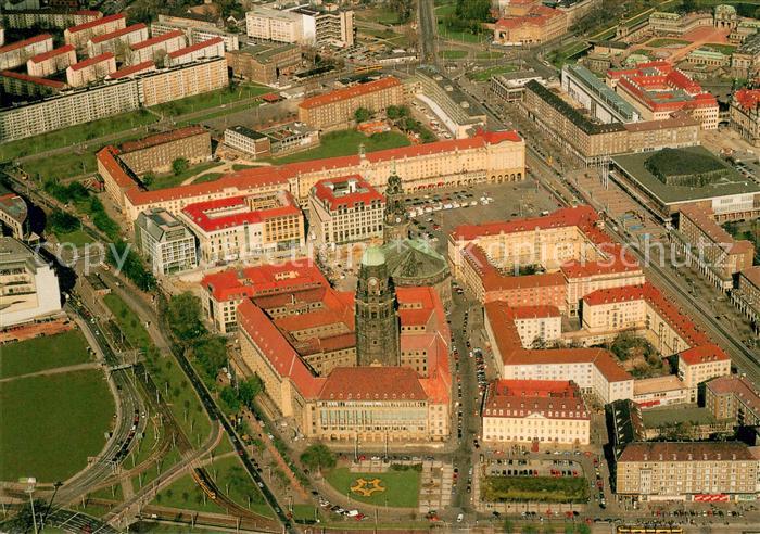 Dresden Kulturpalast Altmark Kreuzkirche Rathaus Fliegeraufnahme