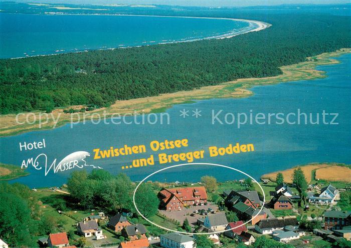 Breege Ruegen Fliegeraufnahme mit Hotel Restaurant Am Wasser
