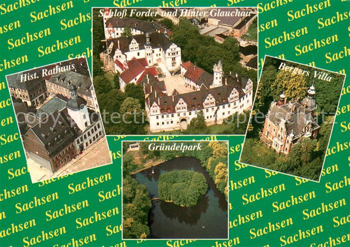 Glauchau Schloss Vorder und Hinter Glauchau Hist Rathaus Gruendelpark Bergers Vi
