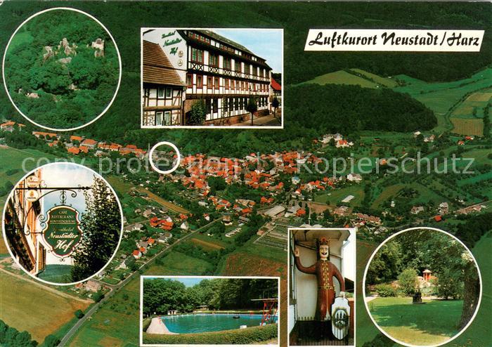 Neustadt Harz Landhotel Neustaedter Hof Schwimmbad Park Fliegeraufnahme