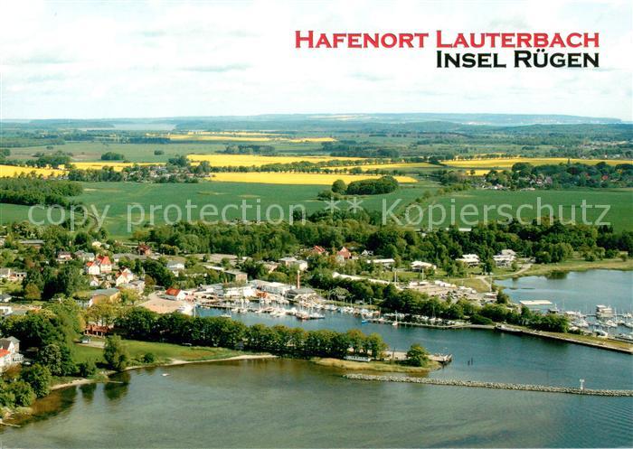 Lauterbach Ruegen Fliegeraufnahme mit Fischerhafen und Marina