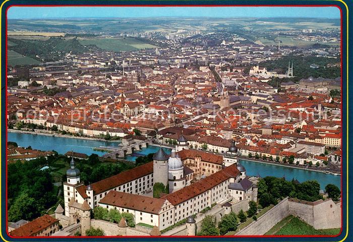 WueRZBURG Bayern Fliegeraufnahme mit Festung Marienberg