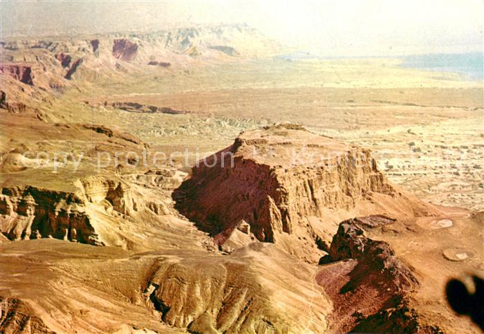 Massada General air view with the Dead Sea