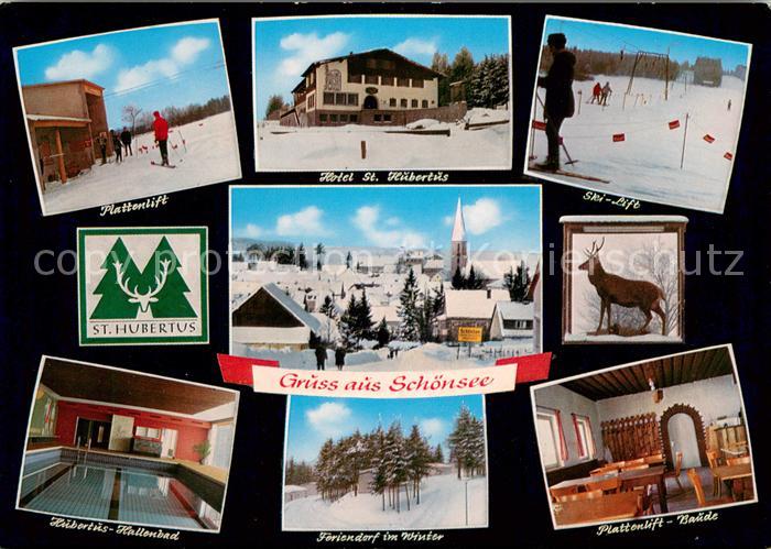 Schoensee Feriendorf Hotel St Hubertus Plattenlift Hubertus Hallenbad Skilift Hi