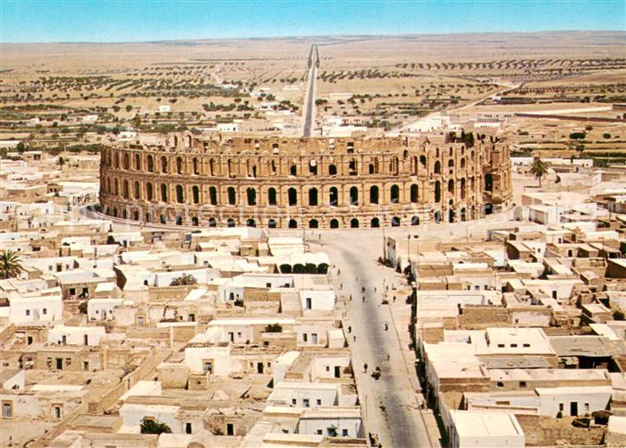El Jem Das Collosseum Fliegeraufnahme