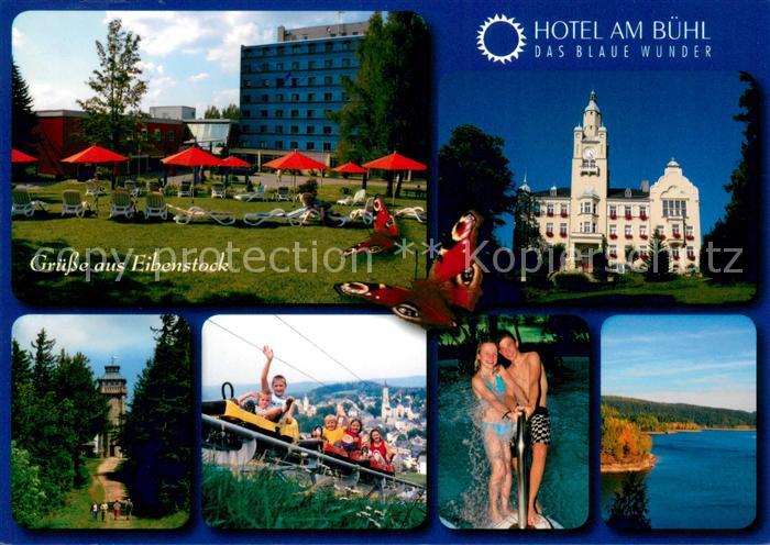 Eibenstock Hotel am Buehl Rathaus Auersberg mit Aussichtsturm Bobbahn Badegarten