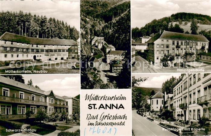 Bad Griesbach Schwarzwald  Muetterkurheim St. Anna Kuranlagen mit Kapelle Schwar